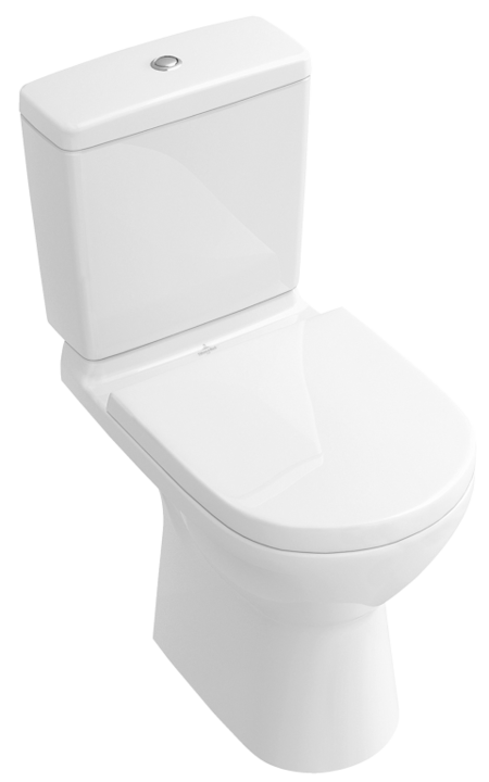 Set vas WC stativ Villeroy & Boch O.Novo, direct flush, cu rezervor si capac soft close, alb