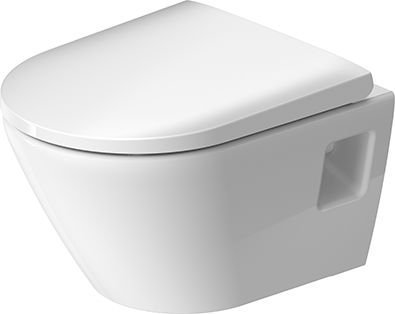 Set vas wc suspendat compact Duravit D-Neo Rimless,cu capac soft close, alb