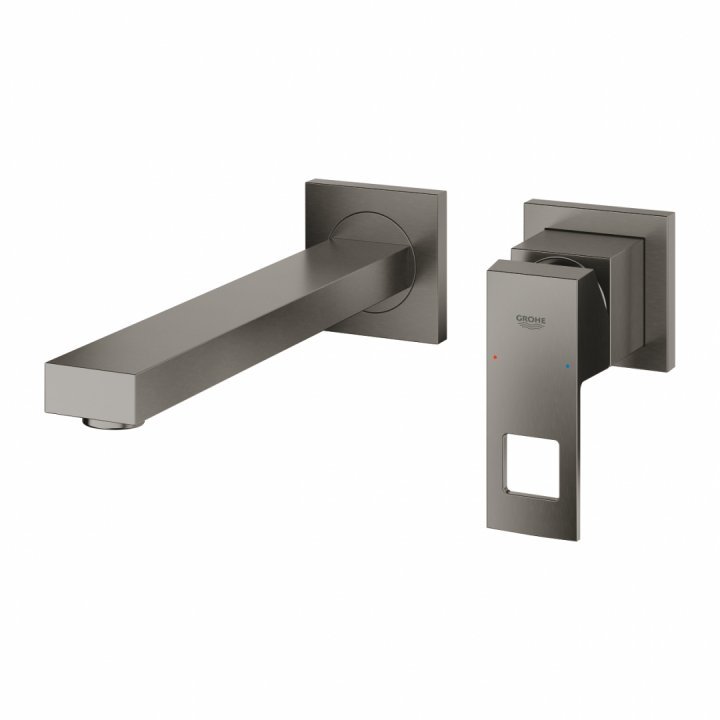 Baterie lavoar perete Grohe Eurocube pipa 230mm,Brushed Hard Graphite, antracit periat